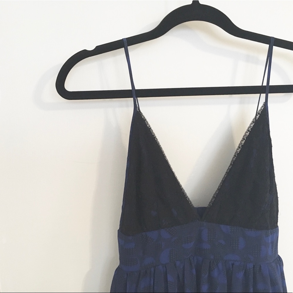 Sparkle and Fade Blue/Black Lace Mini Dress